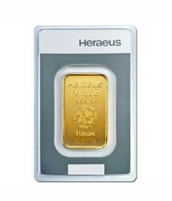 1 oz (Unze) Goldbarren Kinebar Heraeus Gold 999,9 Feingold Barren Kinebarren