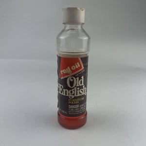 Vintage Old English Red Oil Furniture Polish 8 Ounce Bottle 50% Full Bottle USA - Picture 1 of 11