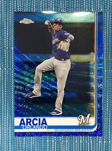 ORLANDO ARCIA 2019 Topps Chrome Blue Wave Refractors #189 Brewers MINT 32/75