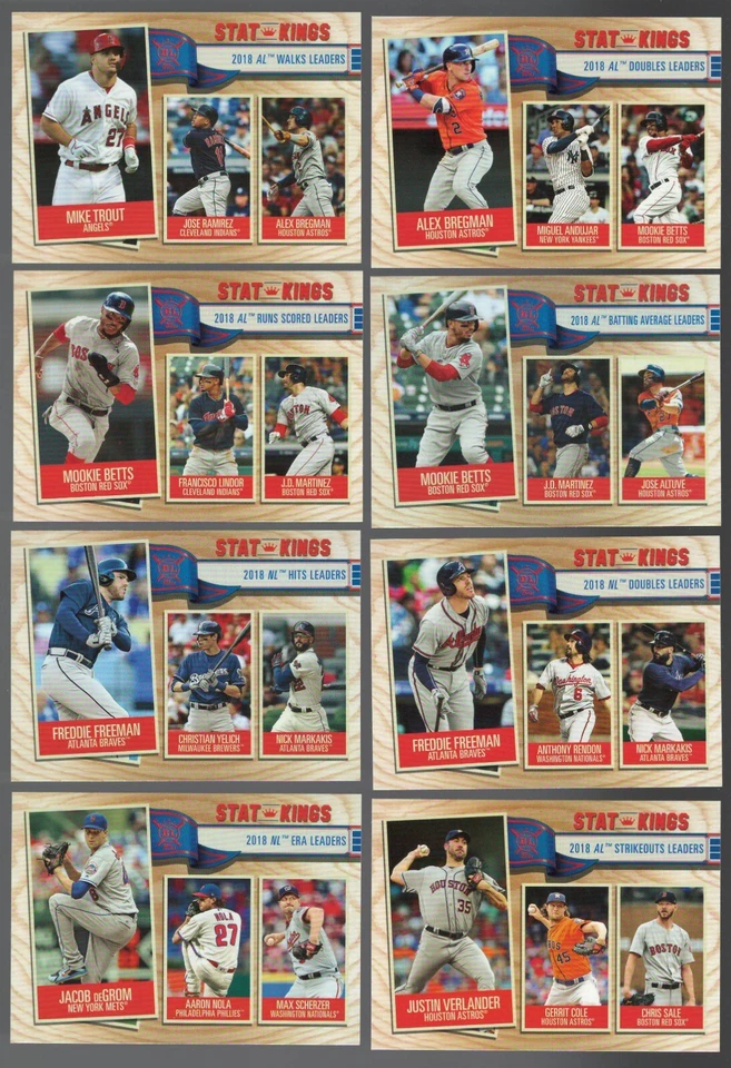 2019 Topps Big League Stat Kings Subset Single Cards #344-373 SK AL/NL Set - Image 1 of 1