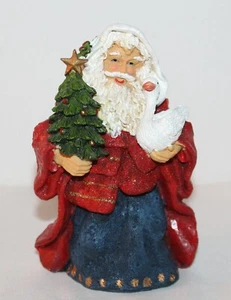 Old Style Santa with Xmas tree and goose 7" tall no box Resin - Picture 1 of 4