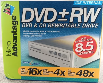Micro Advantage NEW DVD+RW 8.5 Gig 16x DVD Write 4x DVD Rewrite 48x CD Write - Image 1 of 4