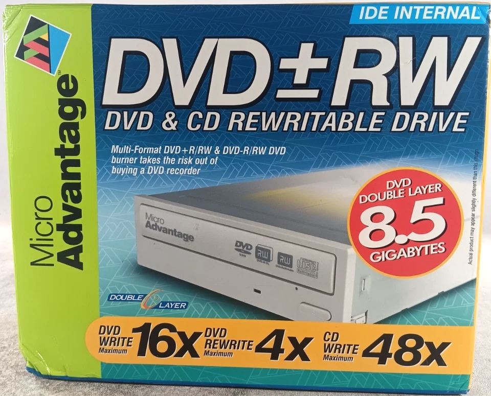 Micro Advantage NEW DVD+RW 8.5 Gig 16x DVD Write 4x DVD Rewrite 48x CD Write - Image 1 of 4