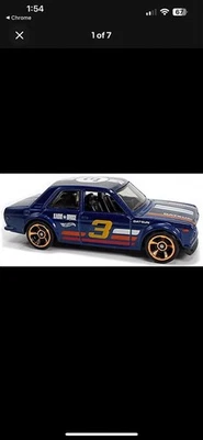 2022 NEW HOT WHEELS ‘71 DATSUN 510 #3 BLUE MYSTERY MODELS SERIES 1 JDM KAIDO - Image 1 of 3