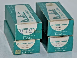 four boxes of 50 REALIST Stereo Masks, #21-20 for Distant photo views, NIB - Picture 1 of 6