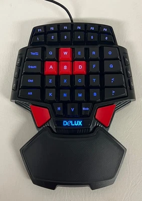 Delux T9 46 Key One Handed USB Wired Gaming Ergonomic Keyboard Keypad - Tested - Image 1 of 4