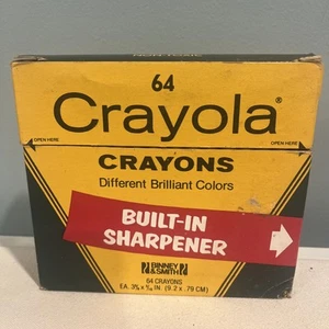 Vintage Crayola Buntstifte 64 Binney & Smith mit integriertem Anspitzer - Bild 1 von 5