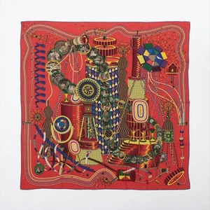HERMES Carre 140 LE LABORATOIRE DU TEMPS Cachemira Seda Bufanda Mantón Multicolor - Imagen 1 de 11