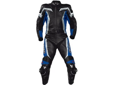 iXS Combi Cuir Firestroke Noir - Bleu - Gris 2-teilig En Cuir Nappa - Photo 1/4