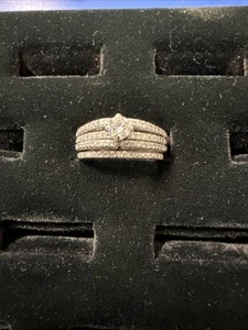 14K White Gold Diamond Engagement / Wedding Set 7.3 Grams 1.50CT TW - Picture 1 of 8