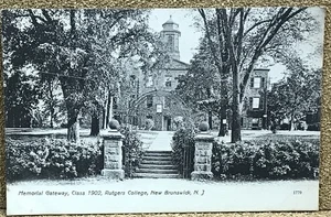 Nuevo Brunswick NJ - PUERTA CONMEMORATIVA EN EL COLEGIO DE RUTGERS - Postal 1910 - Imagen 1 de 2