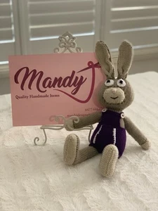 Hand Knitted Bunny Rabbit Toy/ Easter Gift / Decor - Picture 1 of 5