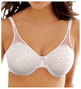 Bali PINK LEAF PRINT Passion for Comfort Underwire Bra, US 40DDD, NWOT - Picture 1 of 3