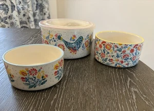 The Pioneer Woman Mazie 4 Piece Round Stoneware Nesting Bowl Set - Picture 1 of 7