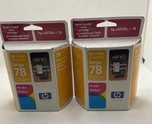 2 New Genuine HP 78 LARGE Tri-Color Ink Cartridge HP c6578a Sealed  Exp. 01/2005 - Picture 1 of 3