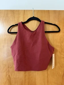 Athleta Conscious Crop Bra A-C Powervita Fabric Breathable Sporty Yoga NWT Large - Picture 1 of 16