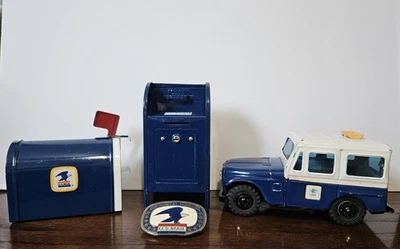 Vintage Metal US Post Office Jeep Coin Bank, Mail Box, Letter Post Box & Buckle - Image 1 of 4