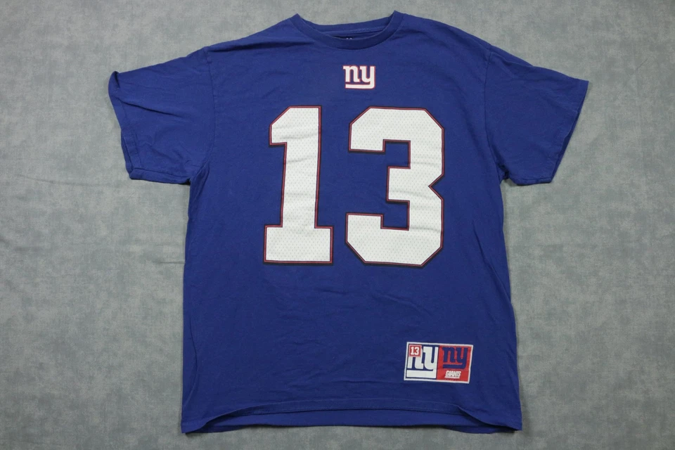 Camiseta de los New York Giants para hombre grande azul NFL fútbol americano Beckham Jr 13 camiseta majestuosa Foto 1 de 4