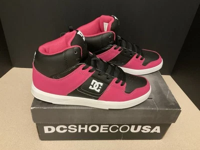 New! Womens DC Cure Hi Top Black/White/Pink Skate Shoes. Size 7. Awesome Shoes - Image 1 of 4