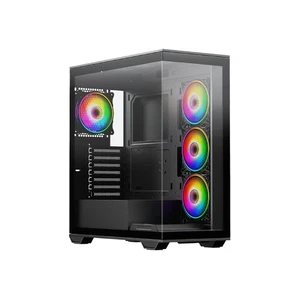 Vida Solus Black ARGB Tempered Glass ATX Gaming Case - Picture 1 of 5