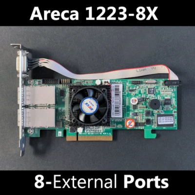 Areca ARC-1223-8X PCI-Express 2.0 x8 Low Profile SATA / SAS Controller Card - Image 1 of 2