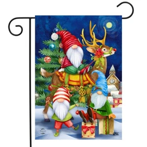 FM80 HAPPY HOLIDAY WICHTEL WEIHNACHTEN WINTERFERIEN 12,5"x18" GARTENFLAGGE BANNER - Bild 1 von 1
