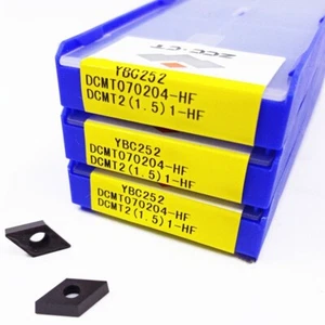 10pcs DCMT070204-HF YBC252 DCMT2(1.5)1-HF ZCC.CT CNC Carbide Inserts Original - Picture 1 of 3