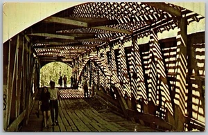 Vtg Parke County Indiana IN Narrows Bridge Turkey Run State Park Postcard - Picture 1 of 2
