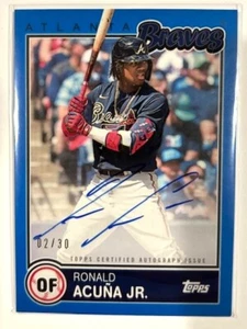 2020 Topps Brooklyn Collection #BKA-RAJ Blue Ronald Acuna Jr Auto /30 - Picture 1 of 2