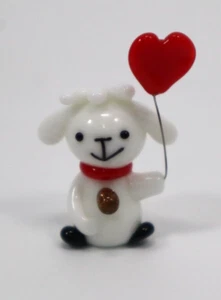 D4 1x sheep MINIATURE GLASS FIGURINE WITH BALLOON Ganz - Picture 1 of 5