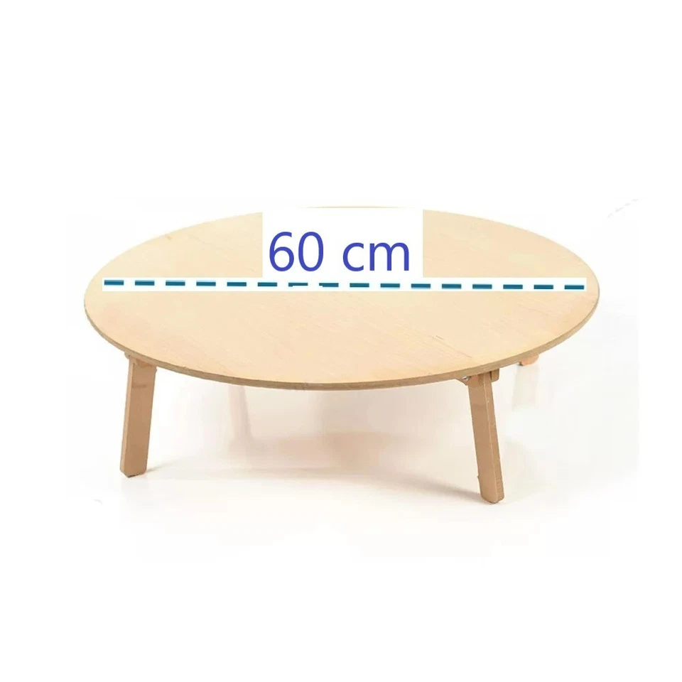 24in=60cm low round coffee table, low table for kids, low folding table - Изображение 1 из 1