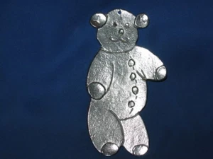 PEWTER CHRISTMAS ORNAMENT Teddy Bear  - Picture 1 of 3