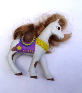 Mattel Dora The Explorer White Brown Purple Saddle Pony Horse Figure 2007 4.5" - Bild 1 von 2