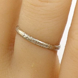 Vtg Art Deco Orange Blossom Eternity Wedding Band 18K White Gold Ring 7.5 LLC2 - Picture 1 of 4