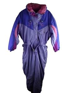 WINOOK Purple Vintage Ski Suit Size Uk 14 Womens Snow Sports Winter One Piece - Picture 1 of 12