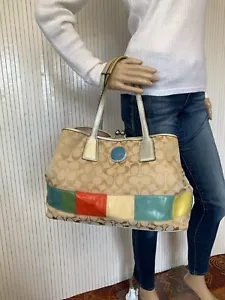 Sac à main Fourre-tout Coach Monogrammé beige et multicolore - Imagen 1 de 16