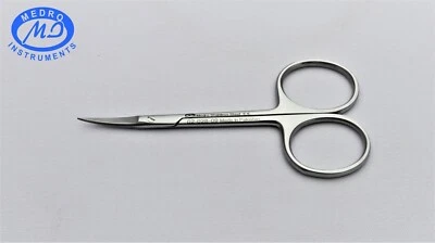 MEDRO SURGICAL INSTRUMENTS IRIS SCISSORS 3.75" CURVED PREMIUM OPHTHALMIC GUM SURGICAL INSTRUMENTS