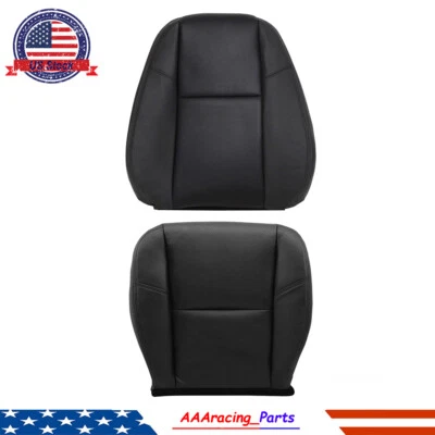 For 07-14 Cadillac Escalade Driver Side Bottom Top Back BLK Leather Seat Cover Foto 1 de 4