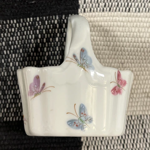 VNTG 80's Ceramic Takahashi Trinket Ring Basket colorful butterfly SF Jolie Cover