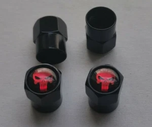 4x Punisher Skull Ventilkappen, Ventildeckel für PKW Motorrad, Valve Caps - Bild 1 von 1