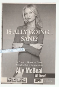 1999 ALLY McBEAL Magazine AD~PROZAC~Calista Flockhart~7th HEAVEN/Jessica Biel - Picture 1 of 2
