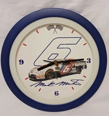 Vtg Mark Martin NASCAR Sun Time Clock RARE #6 Valvoline Racing Stock Car VG Cond — 第 1/2 张图片