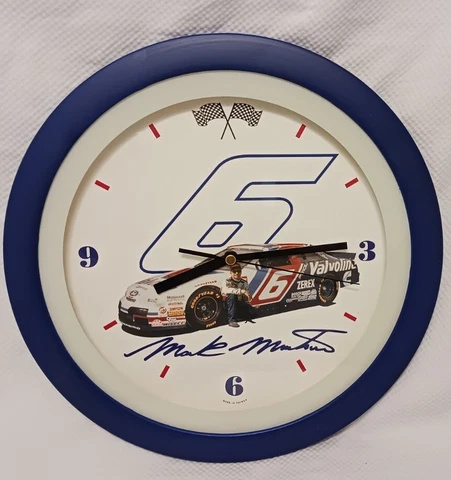 Vtg Mark Martin NASCAR Sun Time Clock RARE #6 Valvoline Racing Stock Car VG Cond Cover