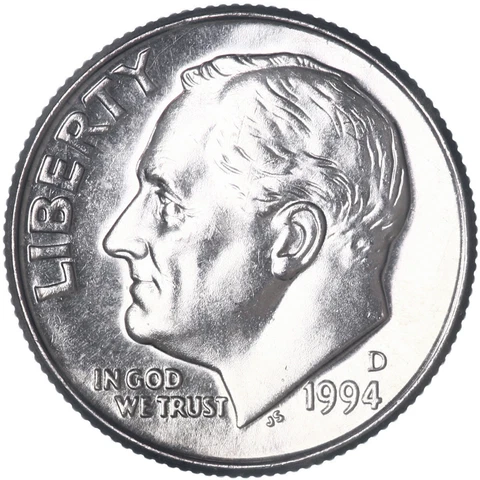1994 D Roosevelt Dime BU US Coin Cover