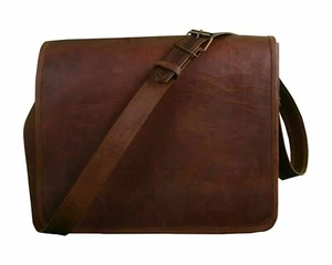 Messenger Echt Vintage Leder Laptoptasche braun Schultertasche Schultertasche - Bild 1 von 7