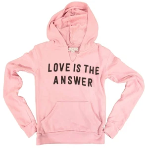 SPIRITUAL GANGSTER BIG KID M / XS WOMEN PINK HOODIE LOVE IS THE ANSWER NWOT - Picture 1 of 9