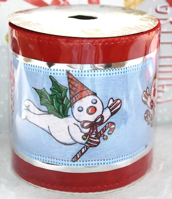MR. MR BINGLE DILLARD’S CHRISTMAS BLUE & RED VELVET WIRE EDGED RIBBON SPOOL 3yds - Image 1 of 4