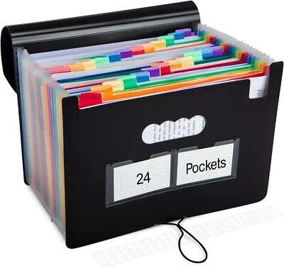 Case of 24 24-Pocket Expanding File Folder Organizers - Image 1 of 4