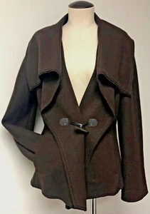 COLE HAAN AMAZING BROWN ALPACA BLEND SHAWL COLLAR TOGGLE JACKET BLAZER TOPPER 6 - Picture 1 of 9