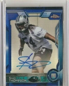 2015 Topps Chrome SHAQ THOMPSON Blue Rookie RC On Card Refractor Auto 19/50 #116 - Picture 1 of 1